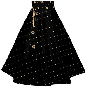jay nagnath fab girls printed flared blue skirt