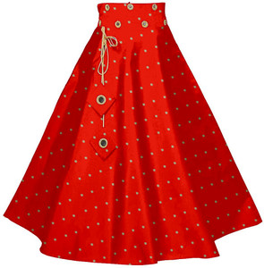 jay nagnath fab girls printed flared red skirt