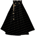 Jay Nagnath fab Girls Printed Flared Black Skirt