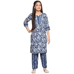 girls casual floral design salwar suit set for girls fancy girls kurta suit sets