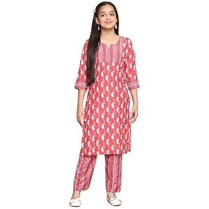 girls casual floral design salwar suit set for girls fancy girls kurta suit sets