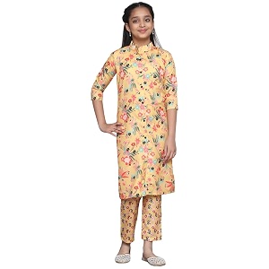 girls casual floral design salwar suit set for girls fancy girls kurta suit sets