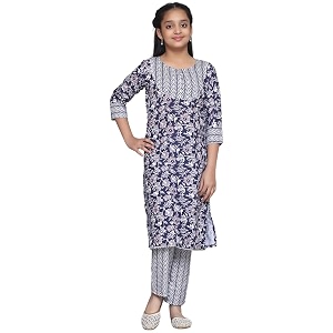 girls casual floral design salwar suit set for girls fancy girls kurta suit sets