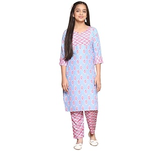 girls casual floral design salwar suit set for girls fancy girls kurta suit sets