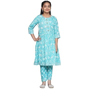 girls casual floral design salwar suit set for girls fancy girls kurta suit sets