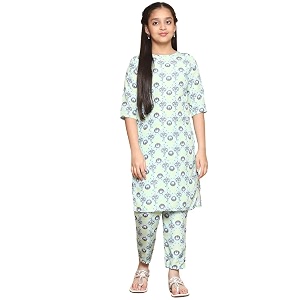 girls casual floral design salwar suit set for girls fancy girls kurta suit sets