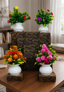 Jaymaa Collection Multicolor Orange Wild Flower Artificial