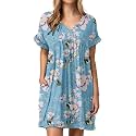 Jayscreate Women's Baby Doll Summer Casual T Shirt Flowy Short Sleeve Dress