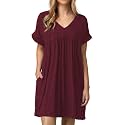 Jayscreate Women's Baby Doll Summer Casual T Shirt Flowy Short Sleeve Dress