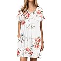 Jayscreate Women's Baby Doll Summer Casual T Shirt Flowy Short Sleeve Dress