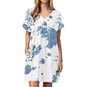 Jayscreate Women's Baby Doll Summer Casual T Shirt Flowy Short Sleeve Dress