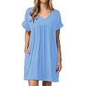 Jayscreate Women's Baby Doll Summer Casual T Shirt Flowy Short Sleeve Dress