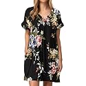 Jayscreate Women's Baby Doll Summer Casual T Shirt Flowy Short Sleeve Dress