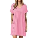 Jayscreate Women's Baby Doll Summer Casual T Shirt Flowy Short Sleeve Dress