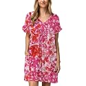 Jayscreate Women's Baby Doll Summer Casual T Shirt Flowy Short Sleeve Dress