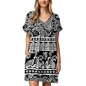 Jayscreate Women's Baby Doll Summer Casual T Shirt Flowy Short Sleeve Dress