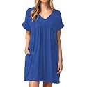 Jayscreate Women's Baby Doll Summer Casual T Shirt Flowy Short Sleeve Dress