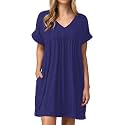 Jayscreate Women's Baby Doll Summer Casual T Shirt Flowy Short Sleeve Dress