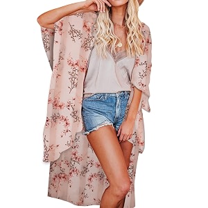 Jayscreate Womens Breezy Summer Boho Kimonos Sheer