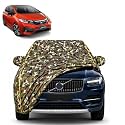 Jazz 100% Waterproof Car Cover | Dustproof Sun Protection Cover | Soft Cotton Lining | Triple Stitched | Mirror Pocket | Antenna Pocket | All Weather Body Cover (Army)
