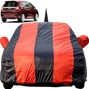 jazz dustproof car cover with mirror amp antenna pockets red blue stripes taffeta polystertriple stitched compatible with honda jazz car cover 2015 to 2024 jazz car accessories