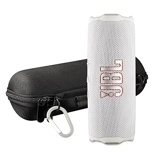 jbl flip 7 portable bluetooth speaker white  bold pro sound with ai sound boost 16-hour playtime ip68 waterproof amp dustproof auracast multi-speaker pairing  travel case