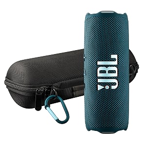 jbl flip 7 portable bluetooth speaker blue  bold pro sound with ai sound boost 16-hour playtime ip68 waterproof amp dustproof auracast multi-speaker pairing  travel case
