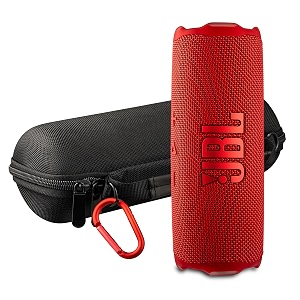 jbl flip 7 portable bluetooth speaker red  bold pro sound with ai sound boost 16-hour playtime ip68 waterproof amp dustproof auracast multi-speaker pairing  travel case