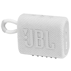 jbl go 3 portable speaker with bluetooth built-in battery waterproof and dustproof feature - white