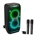 JBL PARTYBOX Stage 320 Portable Party Speaker Bundle with Wireless Microphone System (Black)