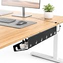 JBM MART Metal Under Desk Cable Management Tray - Screw Mount Wire Organizer for Home Office Table, Holds Extension Board & Cords, Black | Includes 4 Screws & Manual