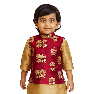 jbn creation boys39 silk blend nehru jacket  banarasi brocade woven jacquard modinehru jacket  ethnic wear for festivals weddings