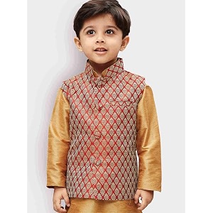 jbn creation boys39 silk blend nehru jacket  banarasi brocade woven jacquard modinehru jacket  ethnic wear for festivals weddings