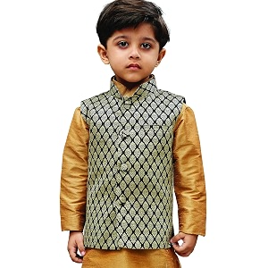 jbn creation boys39 silk blend nehru jacket  banarasi brocade woven jacquard modinehru jacket  ethnic wear for festivals weddings