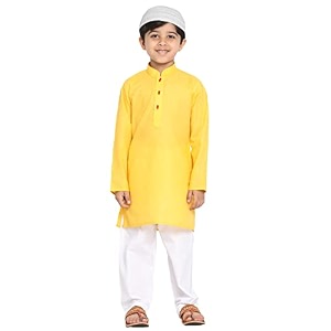 jbn creation boys cotton blend kurta pyjama set - ethnic elegance for festivals  comfortable classic collar full sleeves kurta for kids