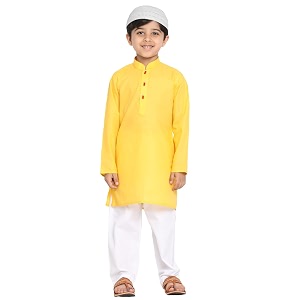 jbn creation boys cotton blend kurta pyjama set - ethnic elegance for festivals  comfortable classic collar full sleeves kurta for kids