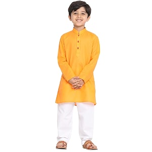 jbn creation boys cotton blend kurta pyjama set - ethnic elegance for festivals  comfortable classic collar full sleeves kurta for kids