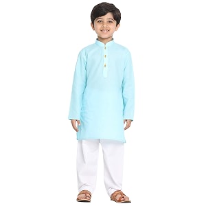 jbn creation boys cotton blend kurta pyjama set - ethnic elegance for festivals  comfortable classic collar full sleeves kurta for kids
