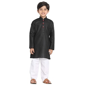 jbn creation boys cotton blend kurta pyjama set - ethnic elegance for festivals  comfortable classic collar full sleeves kurta for kids