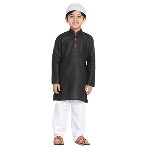 jbn creation boys cotton blend kurta pyjama set - ethnic elegance for festivals  comfortable classic collar full sleeves kurta for kids