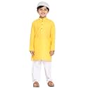 JBN Creation Boys Cotton Blend Kurta Pyjama Set - Ethnic Elegance for Festivals | Comfortable Classic Collar Full Sleeves Kurta for Kids