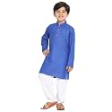 JBN Creation Boys Cotton Blend Kurta Pyjama Set - Ethnic Elegance for Festivals | Comfortable Classic Collar Full Sleeves Kurta for Kids