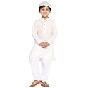 JBN Creation Boys Cotton Blend Kurta Pyjama Set - Ethnic Elegance for Festivals | Comfortable Classic Collar Full Sleeves Kurta for Kids