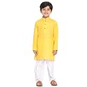 JBN Creation Boys Cotton Blend Kurta Pyjama Set - Ethnic Elegance for Festivals | Comfortable Classic Collar Full Sleeves Kurta for Kids