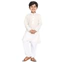 JBN Creation Boys Cotton Blend Kurta Pyjama Set - Ethnic Elegance for Festivals | Comfortable Classic Collar Full Sleeves Kurta for Kids