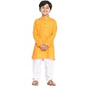 JBN Creation Boys Cotton Blend Kurta Pyjama Set - Ethnic Elegance for Festivals | Comfortable Classic Collar Full Sleeves Kurta for Kids