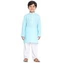 JBN Creation Boys Cotton Blend Kurta Pyjama Set - Ethnic Elegance for Festivals | Comfortable Classic Collar Full Sleeves Kurta for Kids