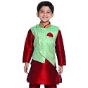 JBN Creation Boys' Mint Green Silk Blend Nehru Jacket_JBNBJ003GN_22