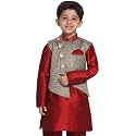 JBN Creation Boys' Lunar Grey Silk Blend Nehru Jacket (JBNBJ003GY, for 2-3 Years)