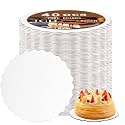 JCD 6" White Wave Cake Boards Round,Wave Cake Plate,Disposable Cake Circle Base Boards Cake Cardboard Pizza Plate Platter 6 inch,Pack of 40（Thinner But Stronger(White Wave, 6inch/40Pcs)